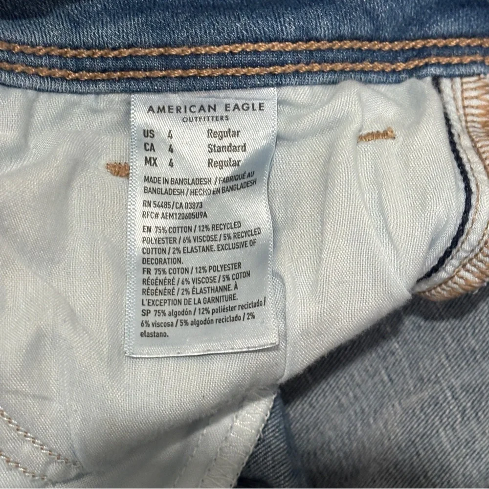 American Eagle Next Level Stretch High Rise Kick Boot Jeans in Light Wash Denim - Picture 7 of 12